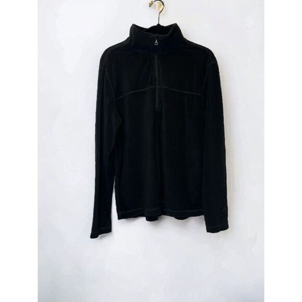 Alpine Design Men's Black Fleece 1/4‎ Zip Logo on the Sleeve Sz M Long Sleeve